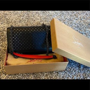 CHRISTIAN LOUBOUTIN Black/Gunmetal Paloma Clutch